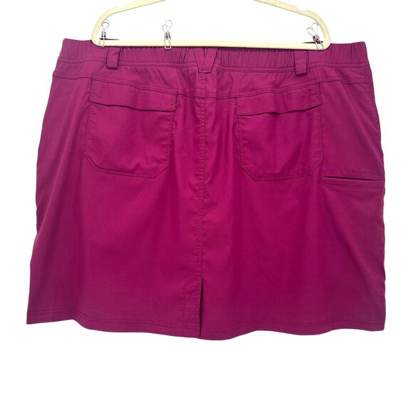 Duluth Trading Co Womens 24W Skort Dry On The Fly Nylon Magenta Plum Pockets - Picture 2 of 6